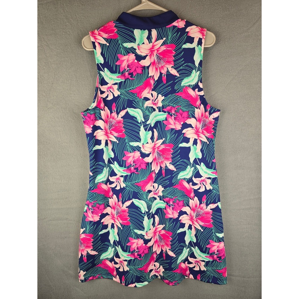 Tommy Bahama Racquet & Paddle Dress Women XL Tropical Floral Tennis Golf Active - Picture 2 of 6